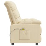 vidaXL Fauteuil de massage Crème Tissu