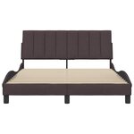 vidaXL Cadre de lit sans matelas Hanko marron foncé 140x190 cm tissu
