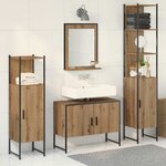 vidaXL Ensemble de mobilier de salle de bain avec porte 4 Pièces Marron