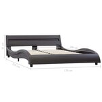 vidaXL Cadre de lit avec LED Gris Similicuir 160 x 200 cm