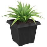 vidaXL Pot de Fleurs Carré 6 pc Noir 33 x 33 x 26 cm Plastique