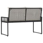vidaXL Banc extérieur Noir et blanc crème 118 x 55 x 82 cm
