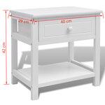 vidaXL Table de chevet 2 Pièces Bois Blanc