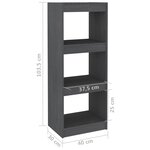 vidaXL Bibliothèque/Séparateur de pièce Gris 40x30x103 5 cm Pin massif