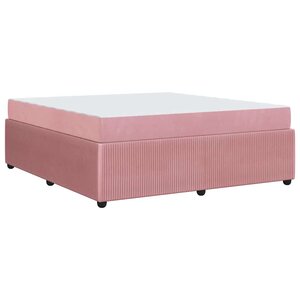 vidaXL Cadre de lit avec matelas Rose 180 x 200 cm Velours