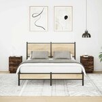 VidaXL Tables de chevet avec lumières LED 2Pièces chêne fumé 38x34x50 cm