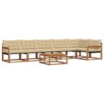 vidaXL Ensemble de canapés d'extérieur 7 Pièces Naturel et Beige