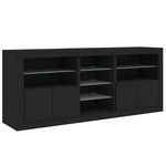 vidaXL Buffet avec lumières LED noir 162x37x67 cm