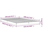vidaXL Cadre de lit Marron miel 120x190cm Bois pin massif Petit Double