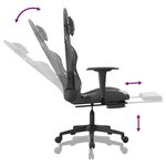 vidaXL Chaise de jeu avec repose-pied Noir et camouflage Similicuir