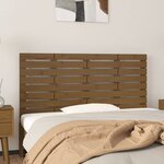 vidaXL Tête de lit murale Marron miel 146x3x63 cm Bois massif de pin