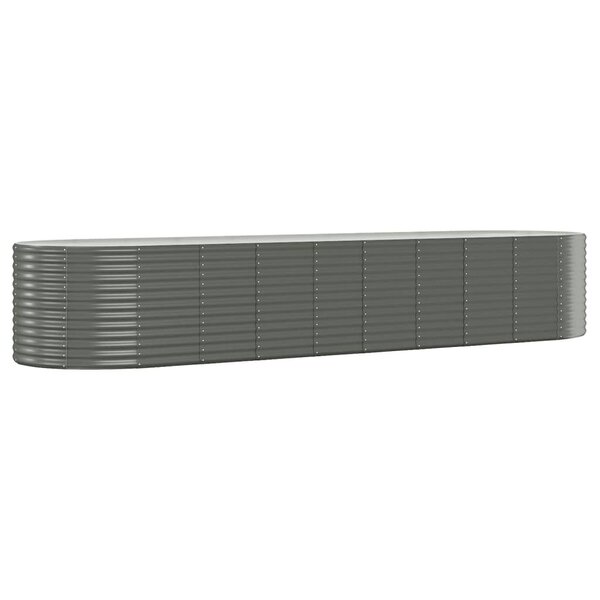vidaXL Lit surélevé de jardin Acier enduit de poudre 396x100x68cm gris