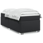 vidaXL Sommier à lattes de lit avec matelas Noir 100x200 cm Similicuir