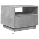 vidaXL Table basse avec lumières LED gris béton 50x49x40 cm