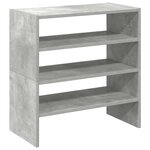 vidaXL Étagères à chaussures 2 Pièces empilable gris béton 60x30x30 5 cm