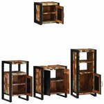 vidaXL Ensemble de mobilier de salle de bain 4 Pièces Bois Recyclé Solide