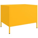 vidaXL Table basse jaune moutarde 68x50x50 5 cm acier laminé à froid