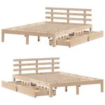 vidaXL Cadre de lit avec tiroirs sans matelas 140x200 cm