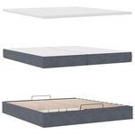 vidaXL Cadre de lit ottoman avec matelas gris foncé 200x200 cm velours