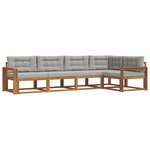 vidaXL Ensemble de canapés d'extérieur 5 Pièces Naturel et gris clair