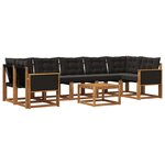 vidaXL Ensemble de canapés d'extérieur 8 pc Naturel et noir