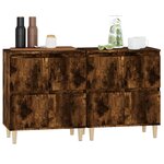 vidaXL Buffets 2 Pièces chêne fumé 60x35x70 cm bois d'ingénierie