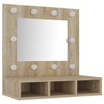 vidaXL Armoire de miroir avec LED Chêne sonoma 60x31 5x62 cm