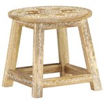 vidaXL Tabouret peint à la main 38x38x35 cm Bois de manguier solide