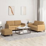 vidaXL Ensemble de canapés 3 Pièces marron velours
