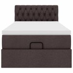 vidaXL Cadre de lit ottoman avec matelas marron foncé 80x200 cm tissu