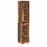 vidaXL Haut Armoire 2 Pièces Bois Ancien Verre