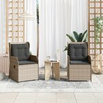 vidaXL Banc de jardin 2 Pièces Gris clair polyrotin