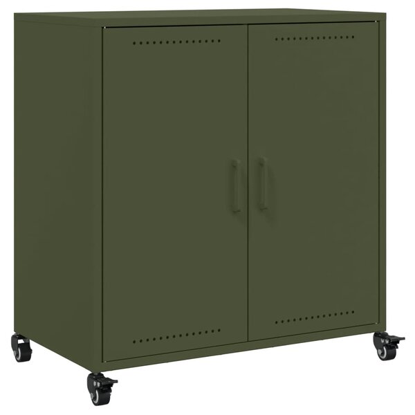vidaXL Buffet vert olive 68 5x39x72 cm acier laminé à froid