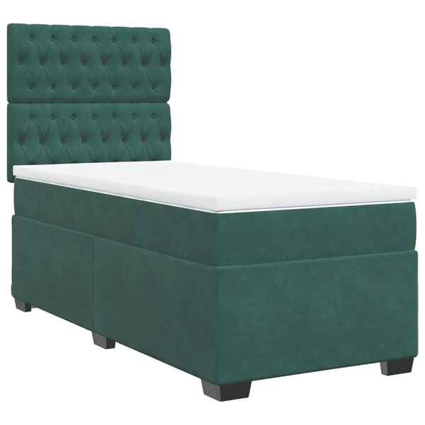 vidaXL Sommier à lattes de lit avec matelas Vert foncé 90x190 cm
