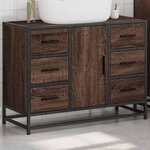 vidaXL Armoire lavabo de salle de bain chêne marron bois d'ingénierie