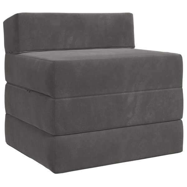 vidaXL Canapé-lit pliable Gris foncé 200 x 70 x 15 cm Velours