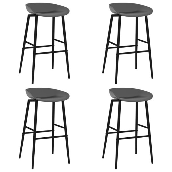 vidaXL Chaises de bar lot de 4 gris