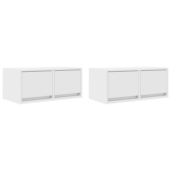 vidaXL Meubles TV 2 Pièces blanc 60x31x25 5 cm bois d'ingénierie