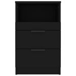 vidaXL Tables de chevet 2 Pièces Noir Bois d'ingénierie