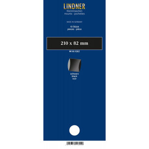 Bandes double soudure 210 x 82 mm pour timbres-poste. Fond - Noir