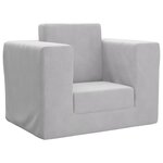 vidaXL Canapé-lit pour enfants Gris clair Peluche douce