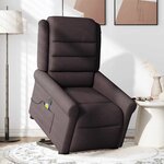 vidaXL Fauteuil inclinable de massage électrique Marron foncé Tissu