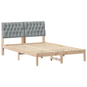 vidaXL Cadre de lit avec tête de lit rembourrée Marron 160 x 200 cm