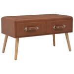 vidaXL Banc avec tiroirs 80 cm Marron Similicuir