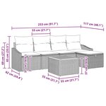 vidaXL Ensemble de Canapé de Jardin 6 pièces avec Coussins Beige Rattan Poly