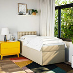 vidaXL Sommier à lattes de lit avec matelas Crème 80x200 cm Tissu