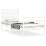 vidaXL Cadre de lit sans matelas blanc bois massif