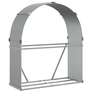vidaXL Porte-bûches gris clair 120x45x140 cm acier galvanisé