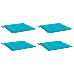 vidaXL Coussins de chaise de jardin lot de 4 turquoise 40x40x4cm tissu
