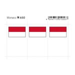 Feuillet de drapeaux Monaco en couleurs pour reliures.